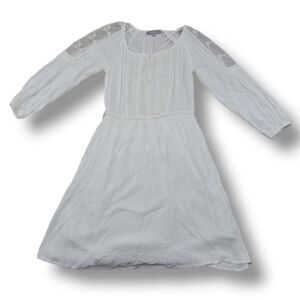 Purple Snow Dress Size Medium Summer Dress Sheer Shoulder Embroidery Long Sleeve